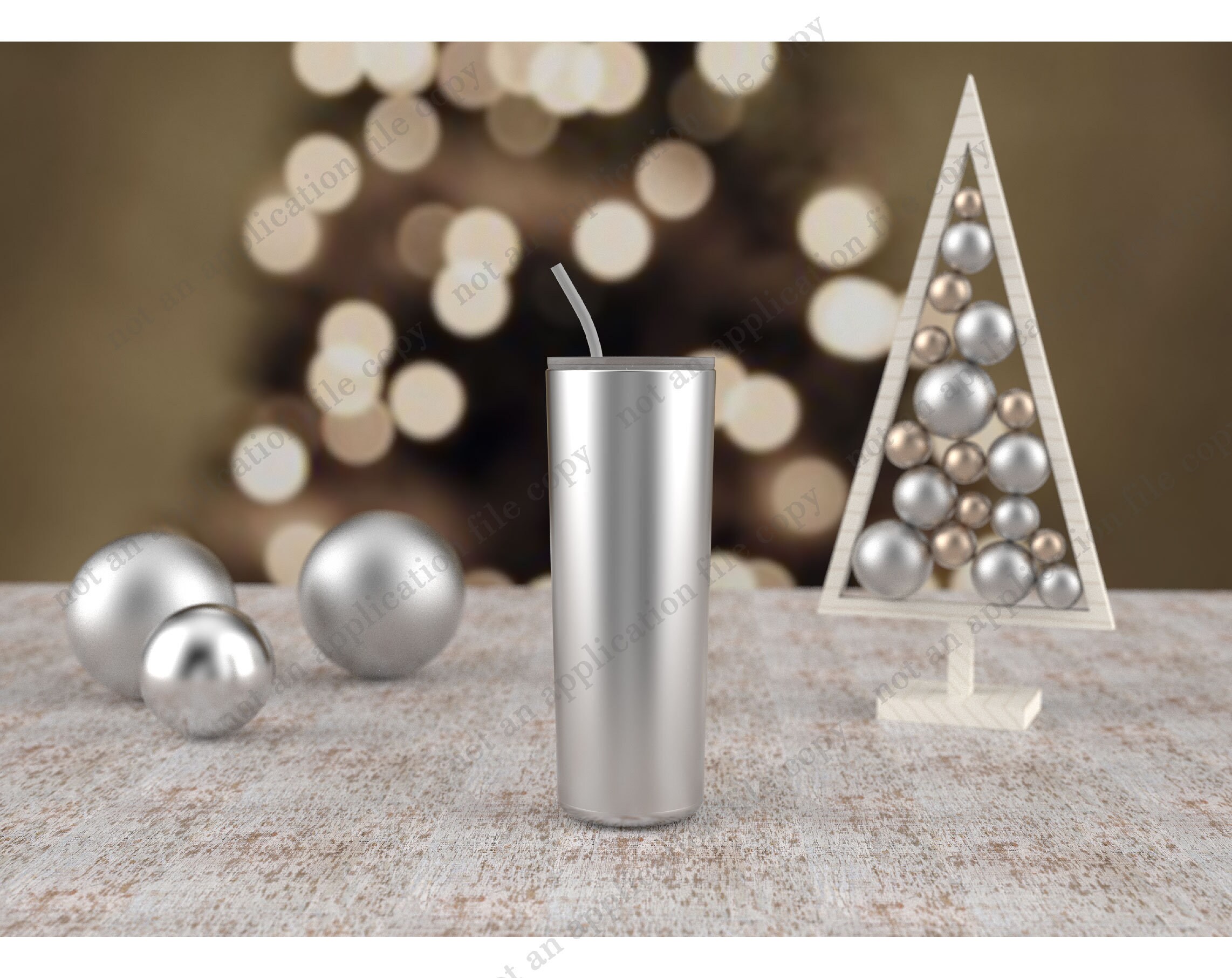 Download 20 oz Skinny Tumbler Mockup Full wrap christmas color ...