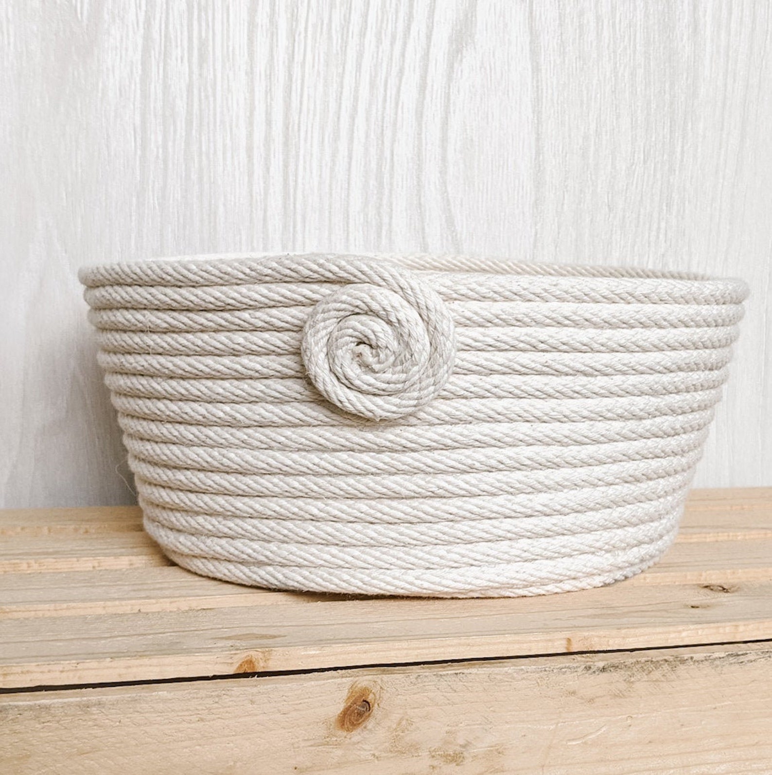 Large Round Rope Basket, Storage, Beach House, Cotton Rope, Beach Decor