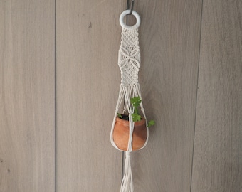 Beautiful macrame plant hanger, cotton twine.