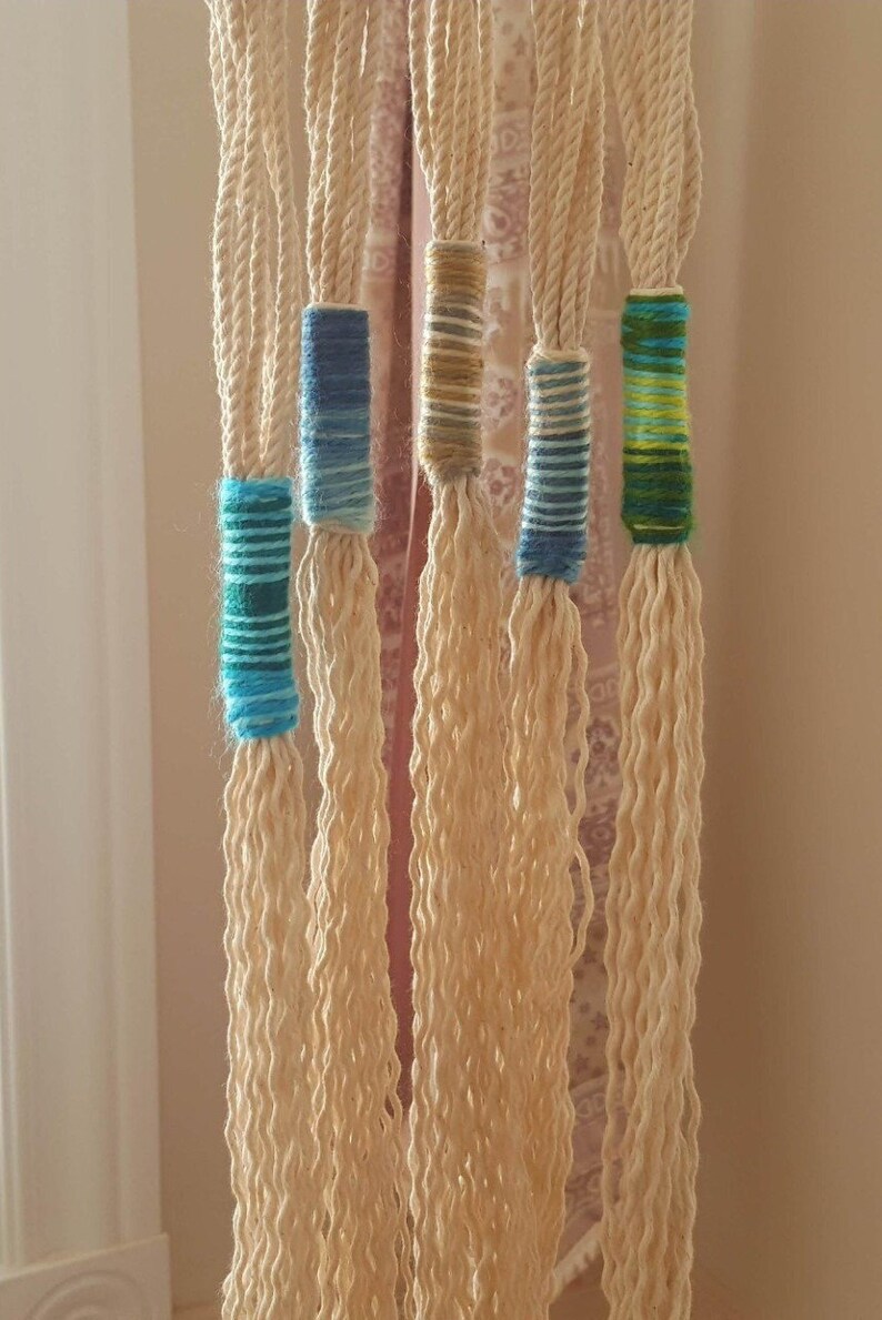 Natural Plant Hanger, Macrame vase holder, macrame decor, Colorful Finishings, Cotton Rope, Yarn, Brass Ring image 3