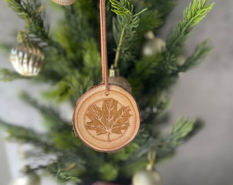 Scented Wood Christmas Ornaments, Handpainted Wood Slice Christmas Tree Ornament