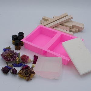 DIY Soap Making Kit Dried Flower Soap Craft Kit Melt and Pour Soap Kit Adult Craft Kit image 4