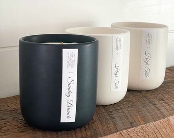 White Concrete Candle - Luxury Candle - Sunday Brunch Candle - Lavender Scented Candle - Soy Wax Candle