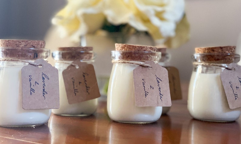 Rustic Candle Favors Soy Wax Candle Wedding Favors Small Wedding Gifts for Guests Cork Lid Candles Personalized Wedding Favor image 4