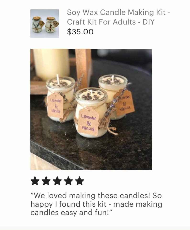 DIY Candle Making Kit, Easy Candle Making, Candle DIY Kit, Craft Kits for Adults, Girls Night, Virtual Event Company Gift image 7