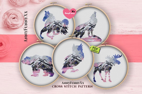 Animals Cross Stitch Pattern Pdf Bundles Woodland Animals Etsy