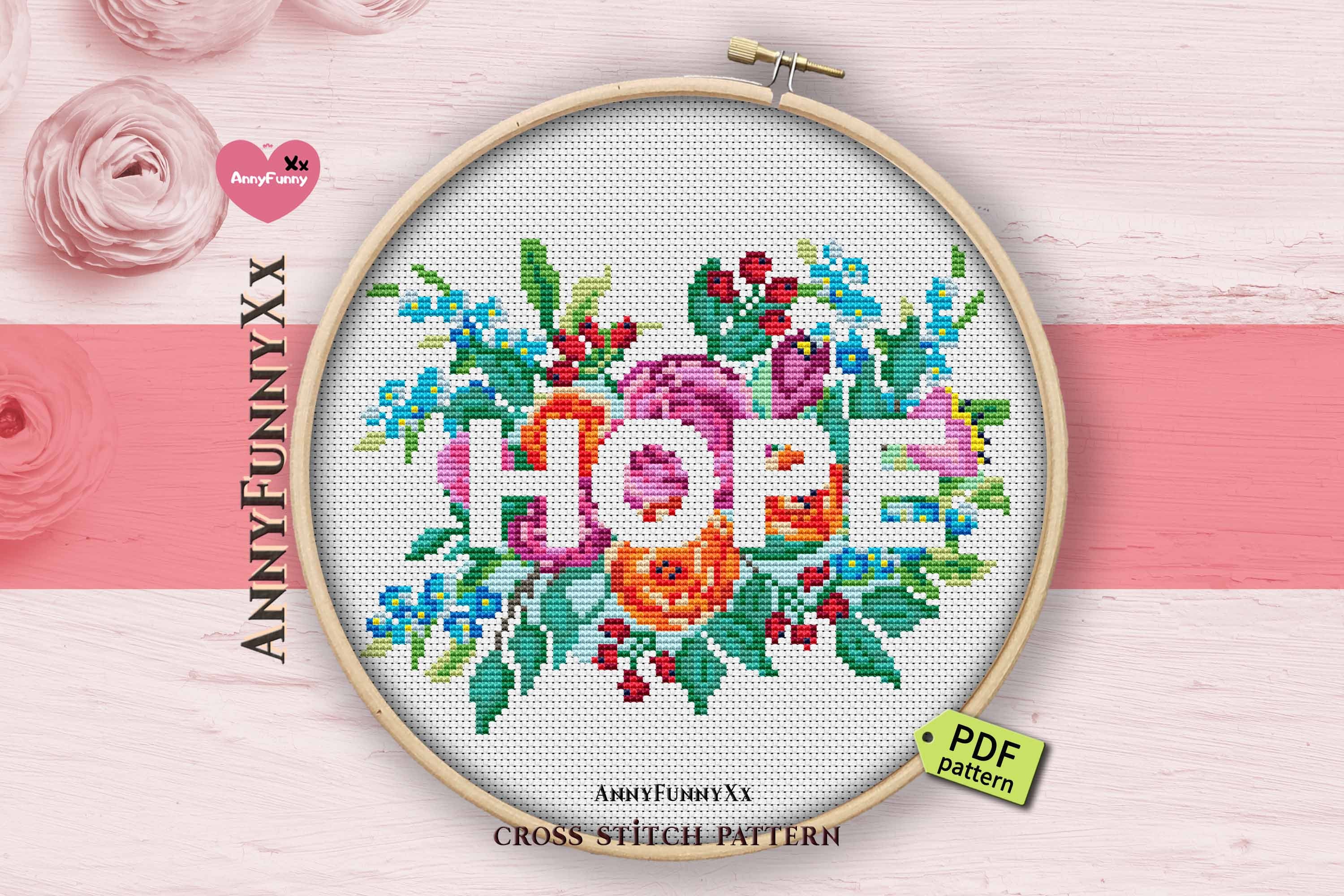 Hope cross stitch pattern PDF Hope Text Quote Motivational | Etsy
