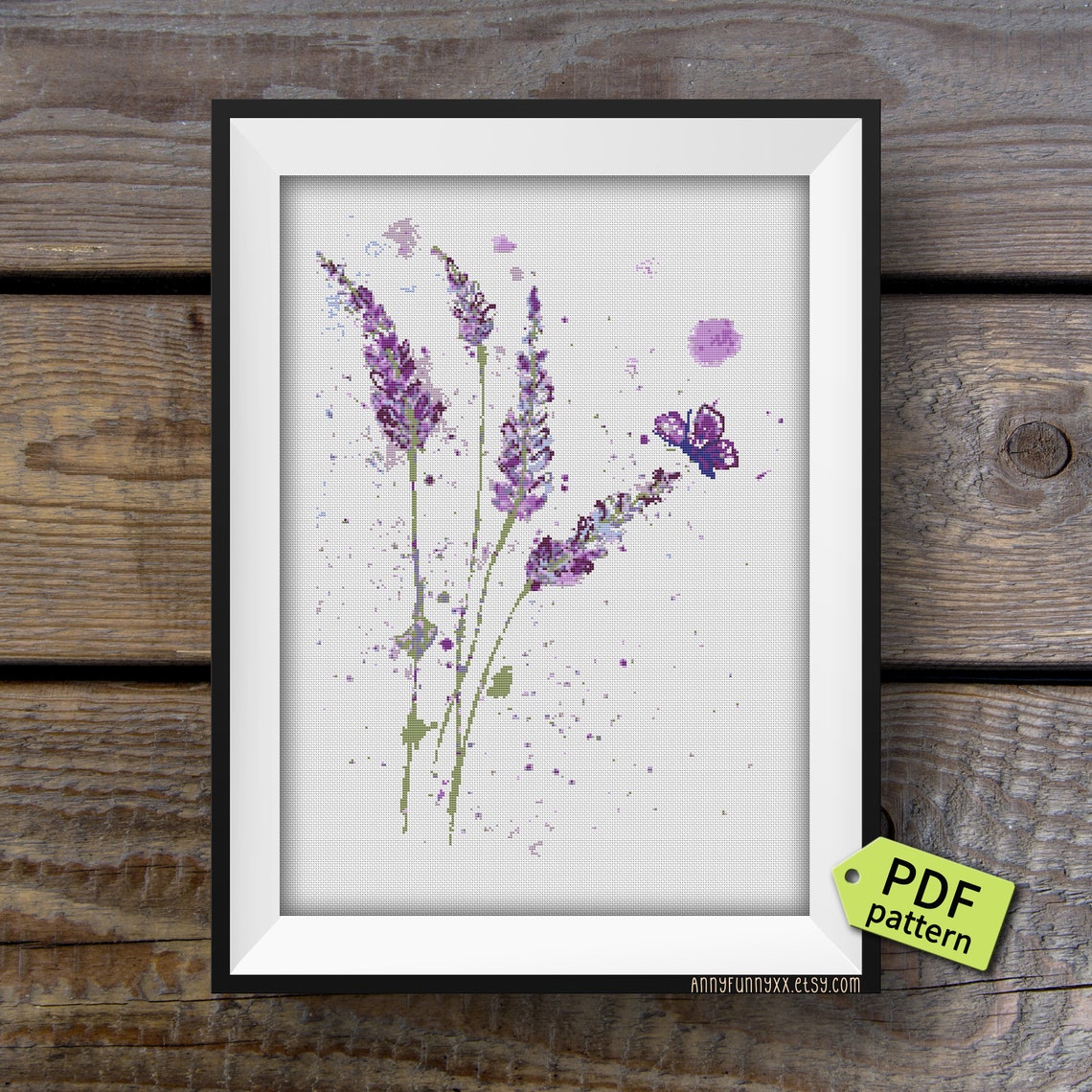 Lavender cross stitch pattern | Etsy