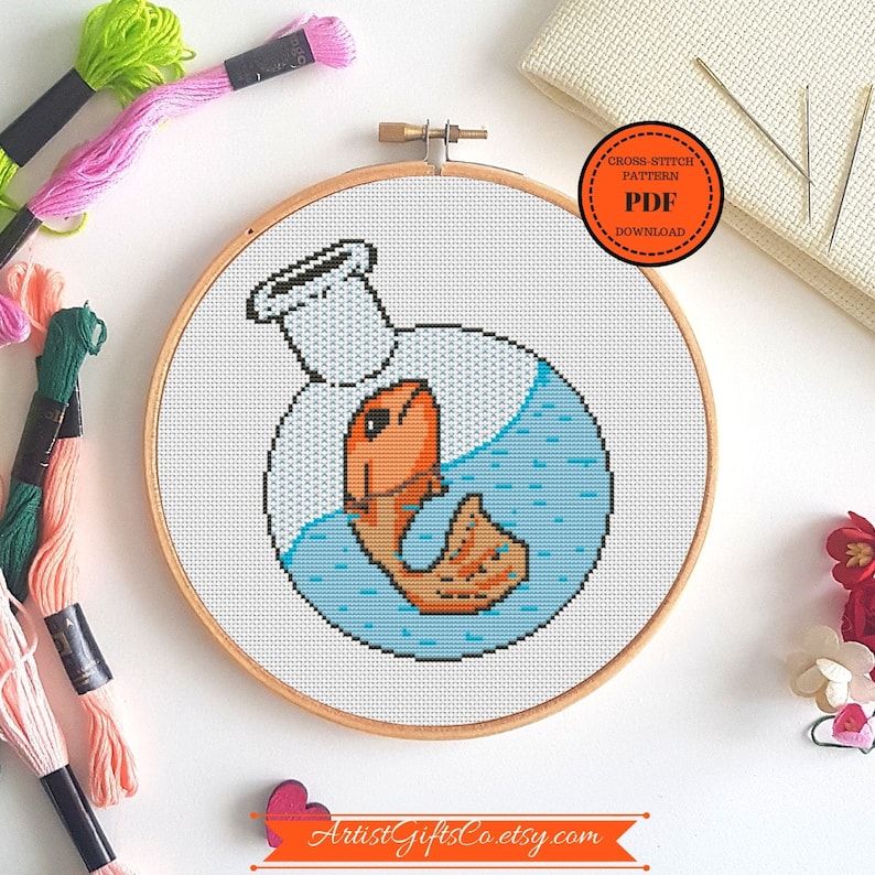 Fish cross stitch pattern