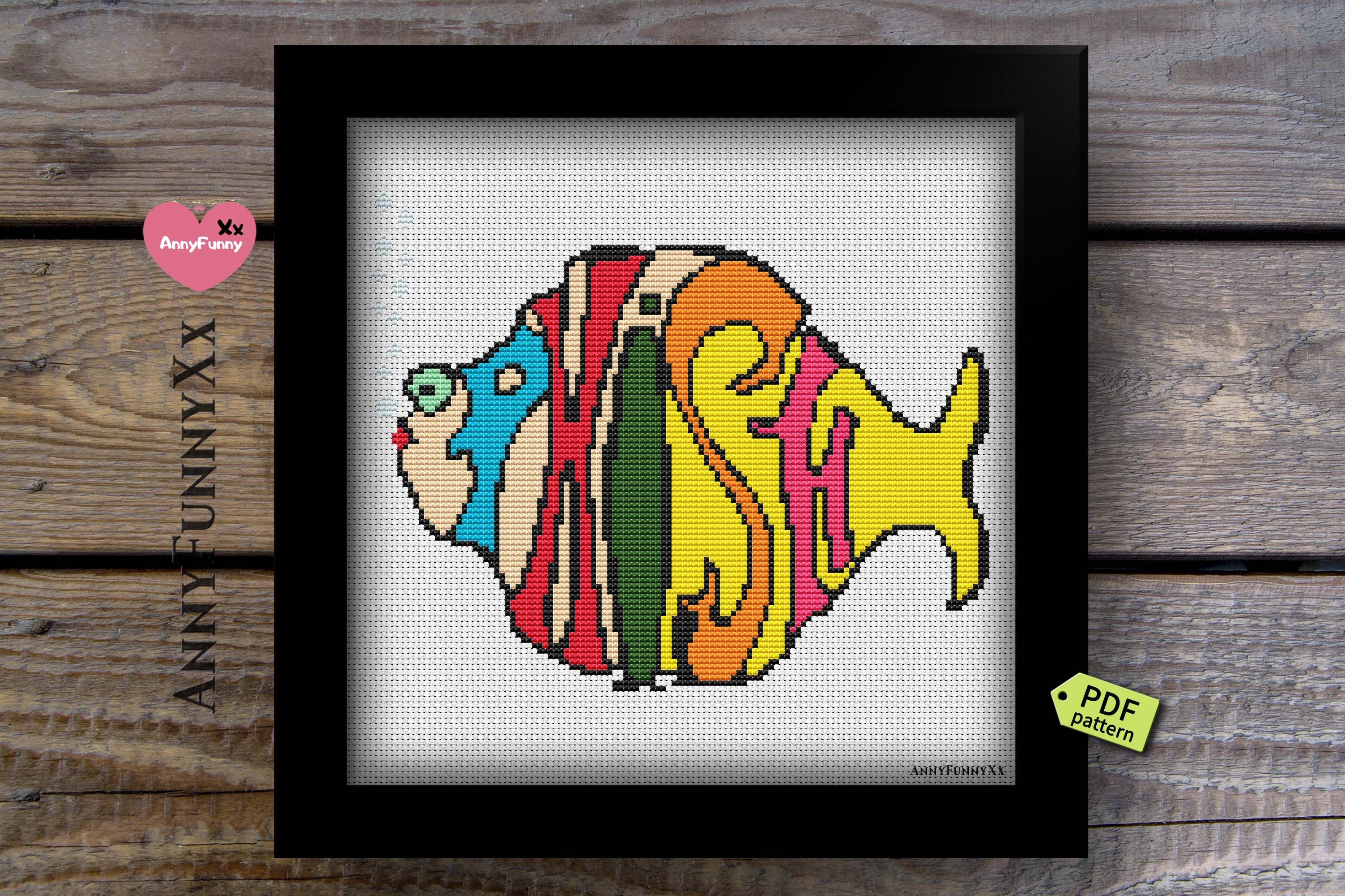 Phish cross stitch patterns Pixel Phish art Etsy