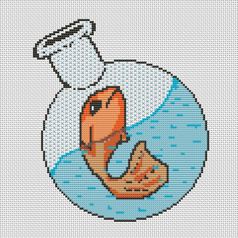 Fish cross stitch pattern