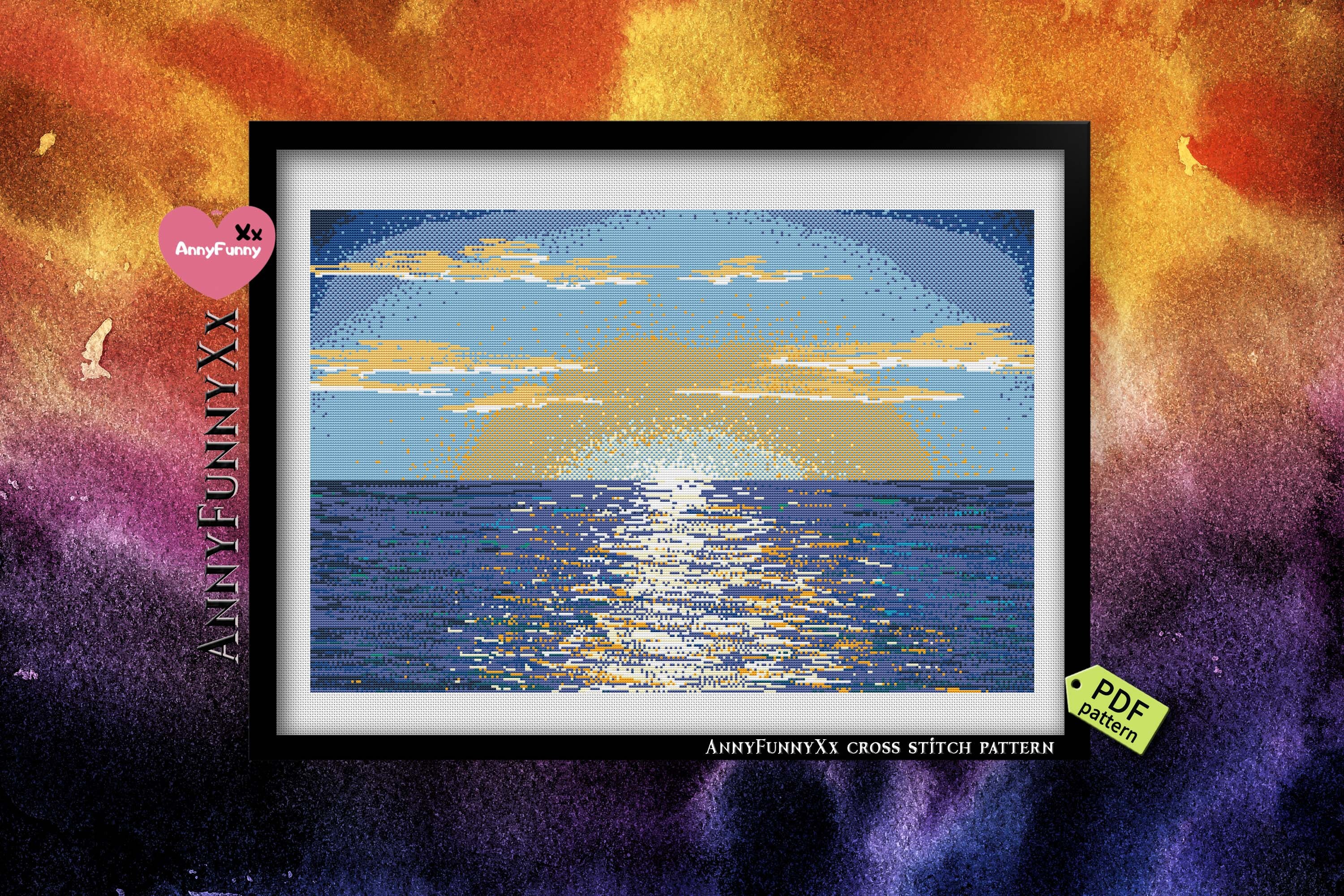 Sunrise cross stitch patterns PDF Nature Xstitch | Etsy