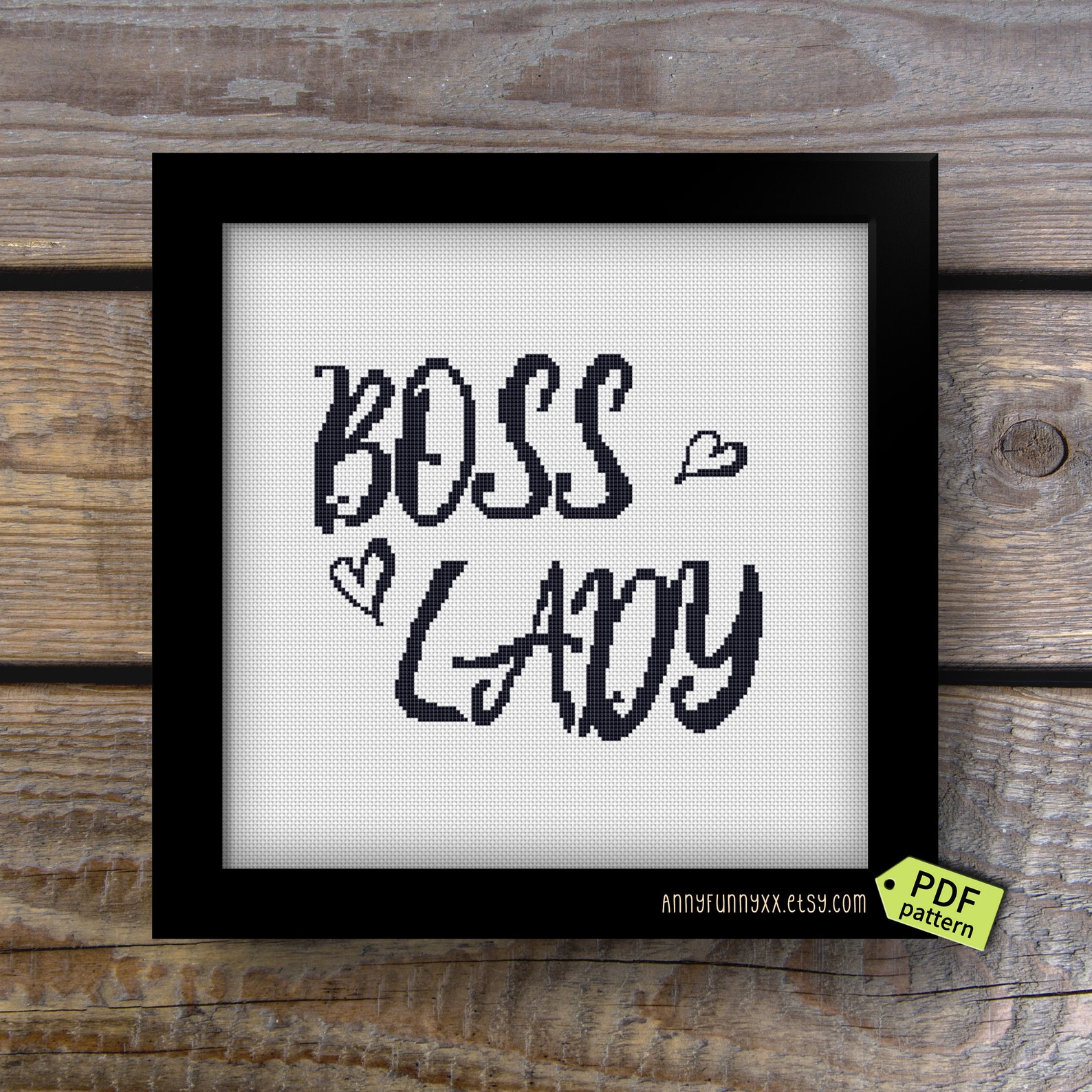 Quotes cross stitch pattern PDF for Boss Lady gift Funny