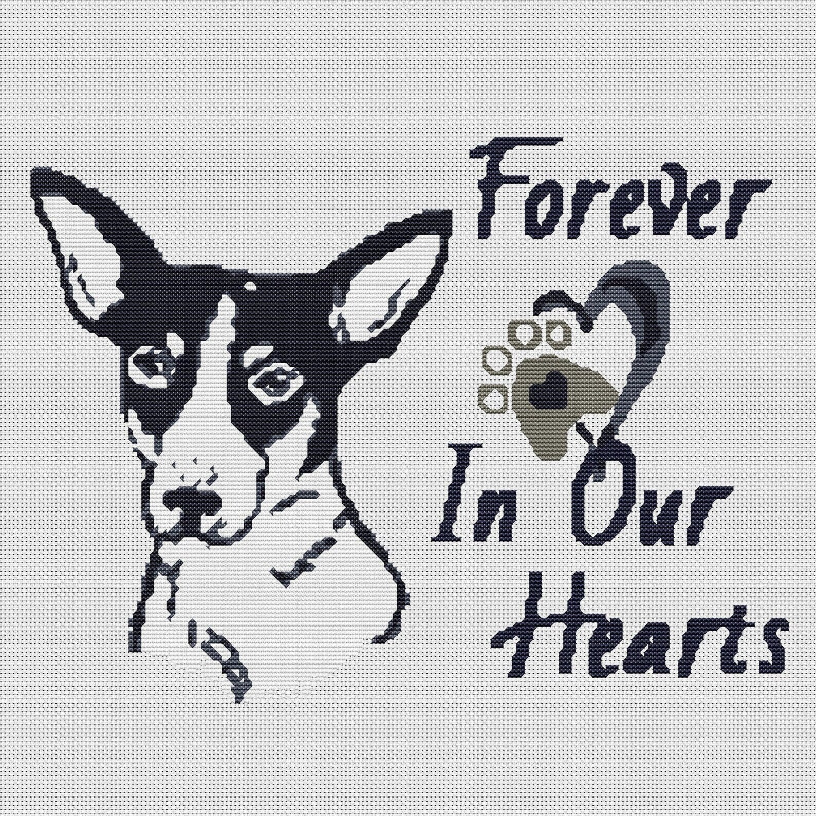 Rat Terrier memorial Dog cross stitch pattern PDF Pet memorial Etsy
