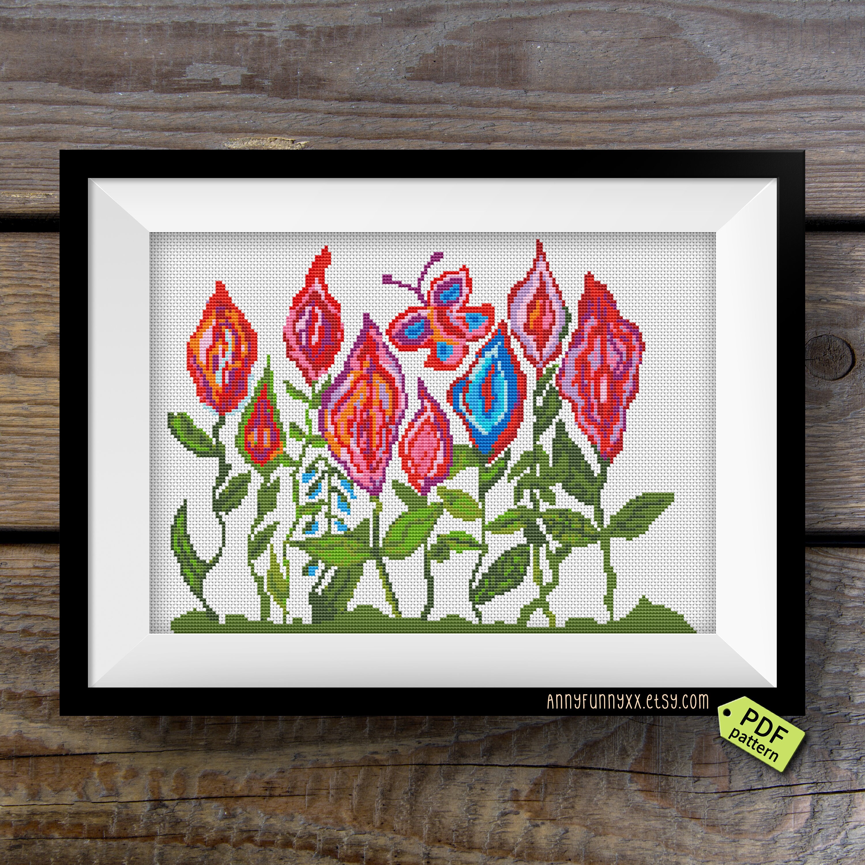 Vagina cross stitch pattern pdf vulva embroidery patterns  etsy