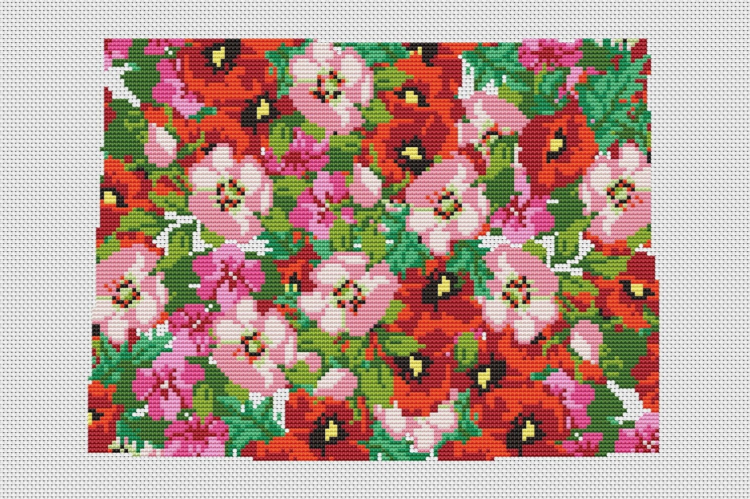 Colorado cross stitch pattern PDF Floral map State USA | Etsy