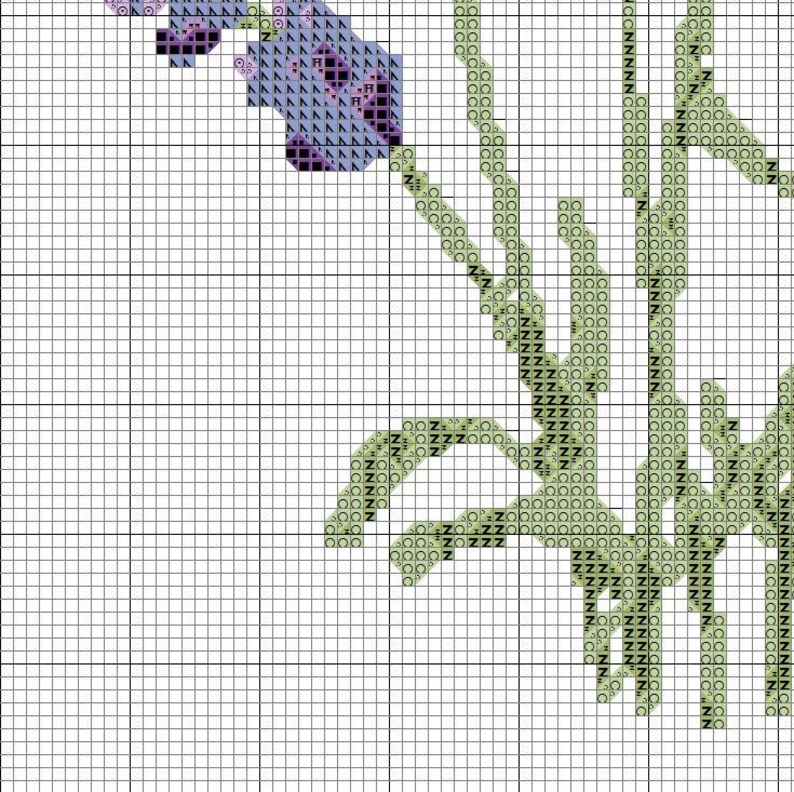 Flowers Cross Stitch pattern PDF Lavender Floral cross stitch | Etsy