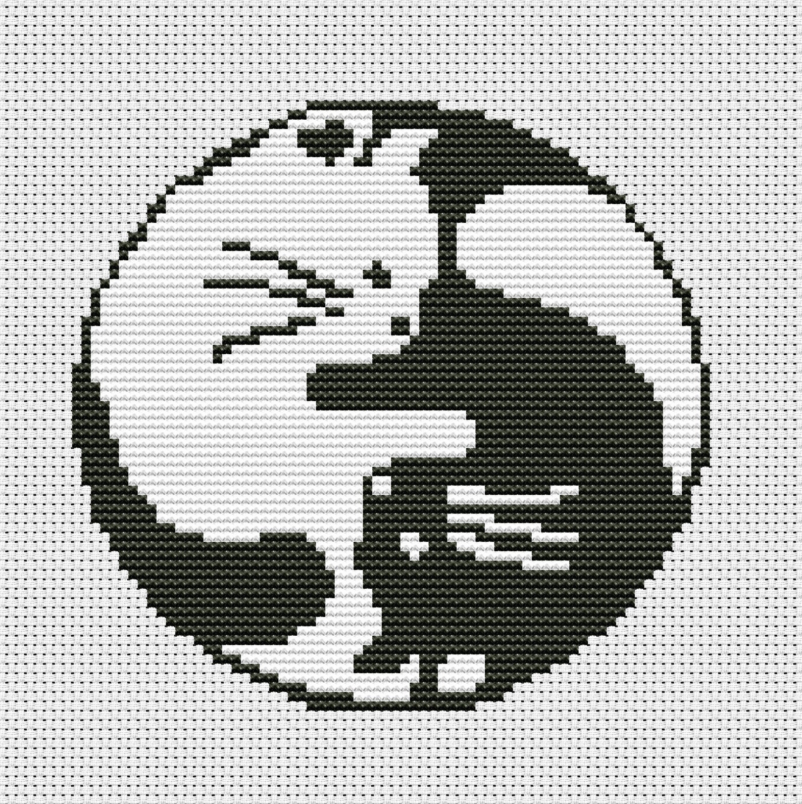 Black and White Cats Cross Stitch pattern PDF Cute Stitching Etsy