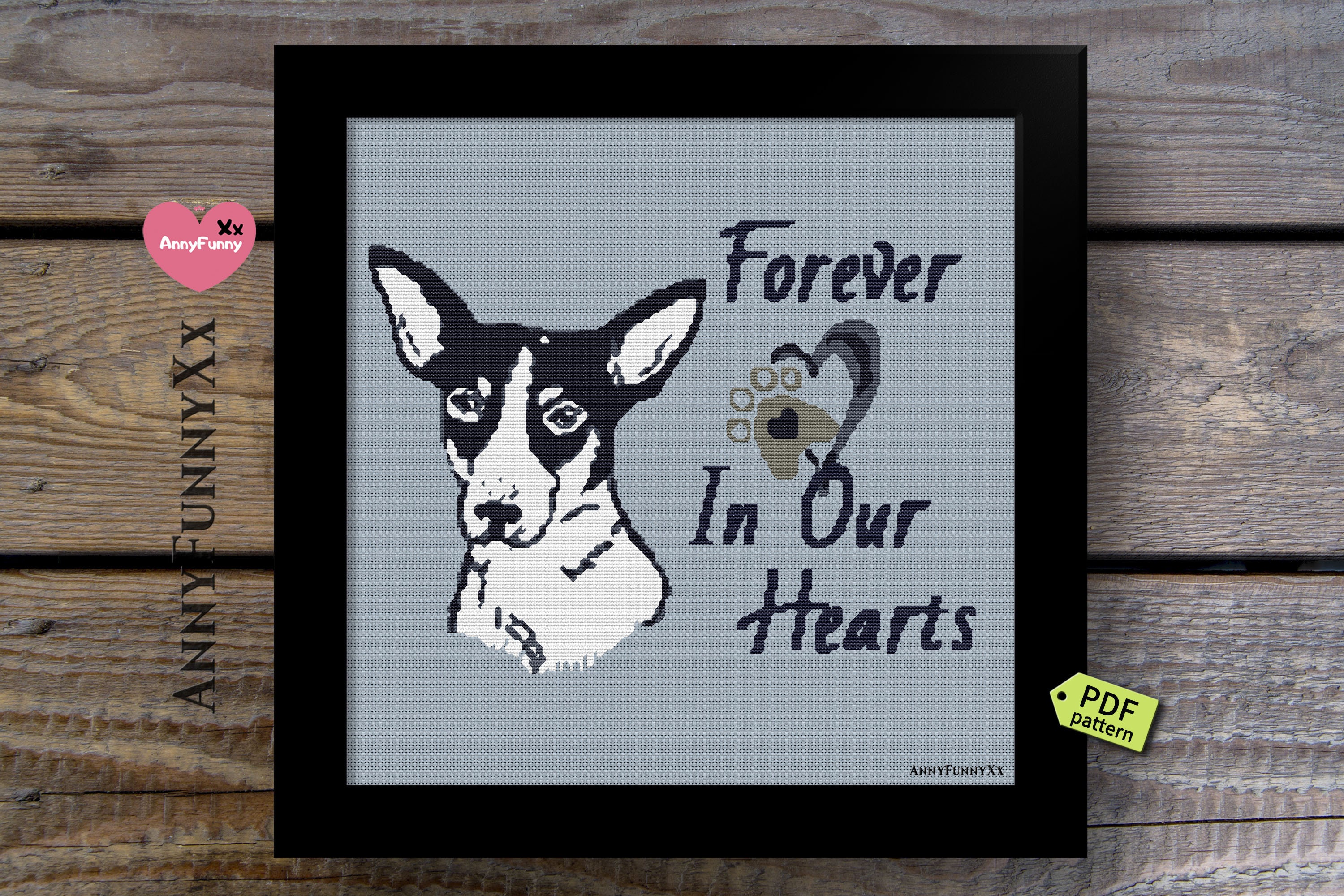 Rat Terrier memorial cross stitch pattern PDF. Dog stitch Etsy