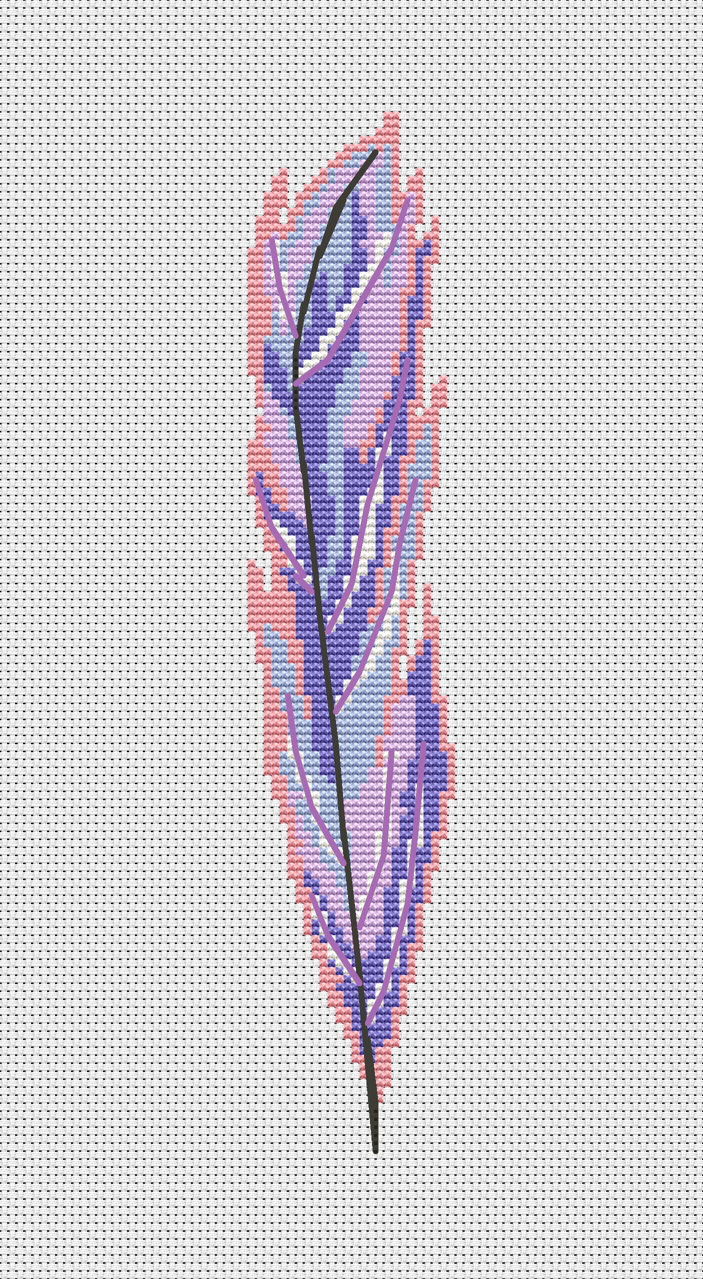 Feather Bookmark Cross Stitch Pattern PDF Purple Feather | Etsy