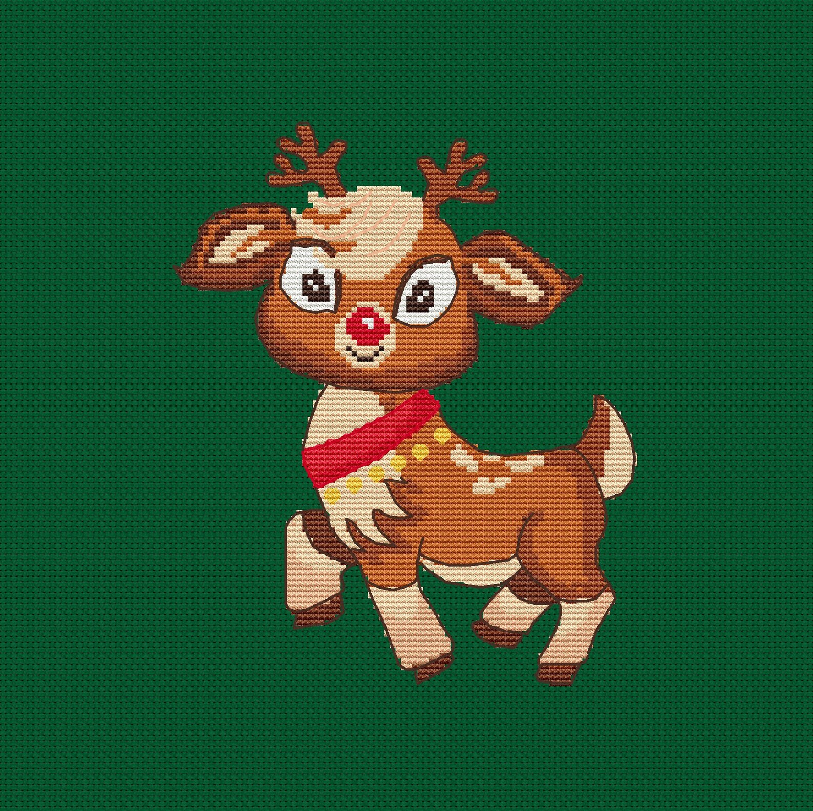 rudolph-the-red-nosed-reindeer-cross-stitch-pattern-christmas-etsy