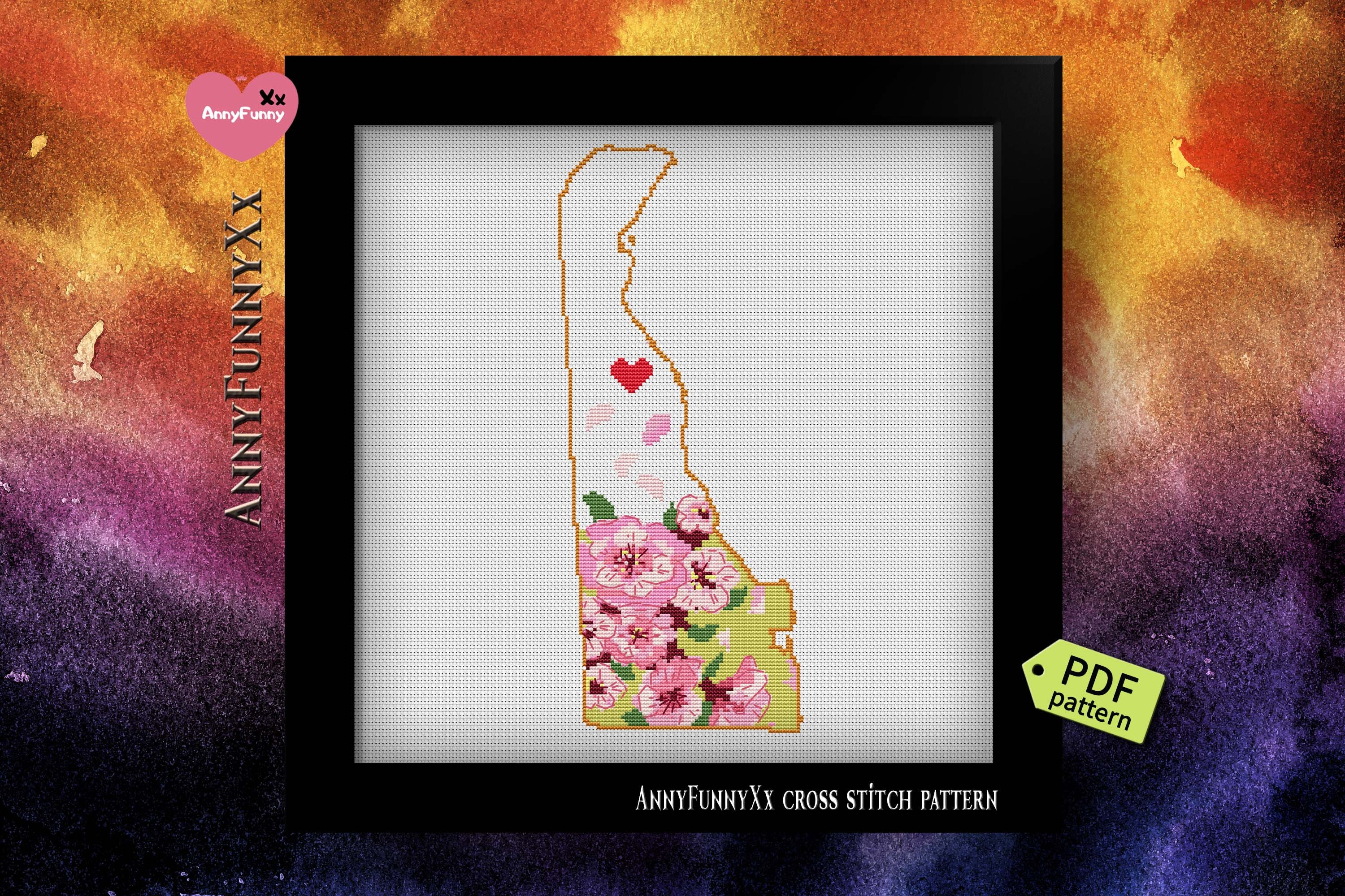 Delaware cross stitch pattern PDF USA state flower Etsy