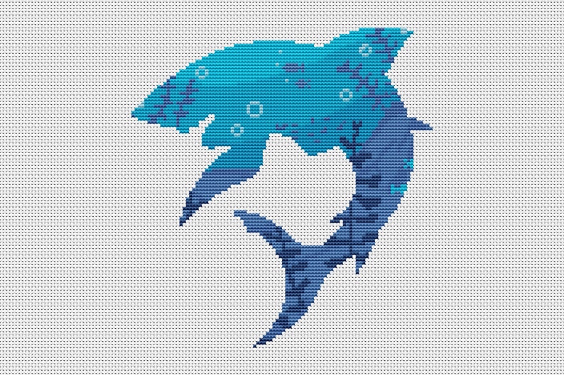 Ocean nursery theme Shark cross stitch pattern PDF | Etsy