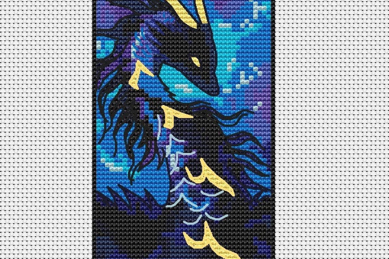 Dragon Bookmark cross stitch pattern PDF Epic Dragons reader Etsy