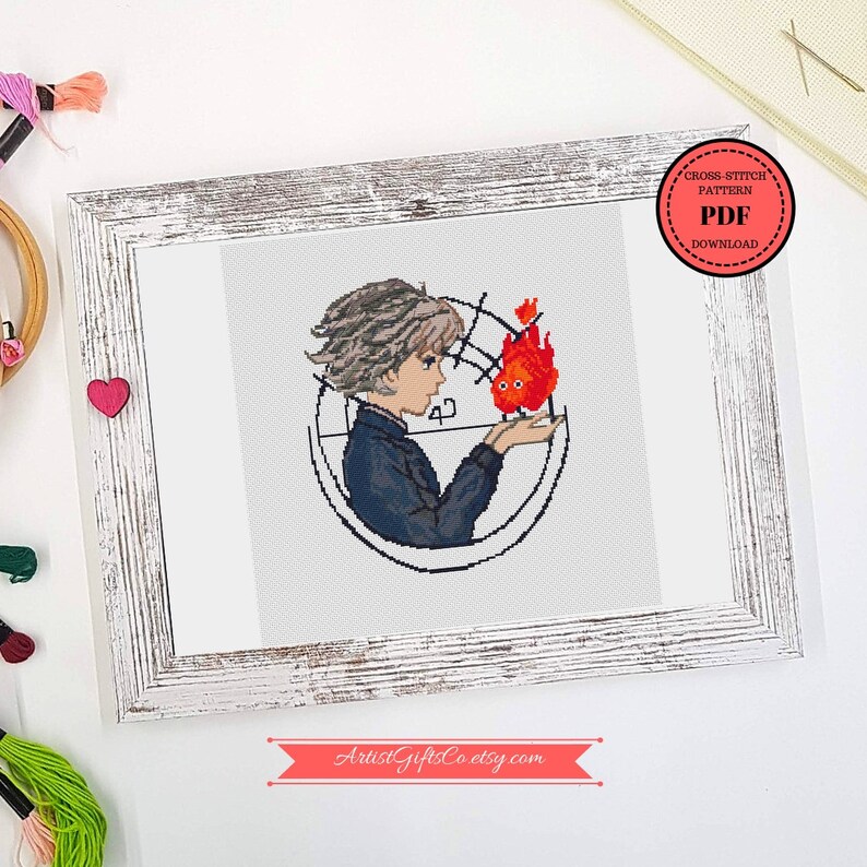 Howls moving castle Cross Stitch pattern PDF Studio Ghibli | Etsy