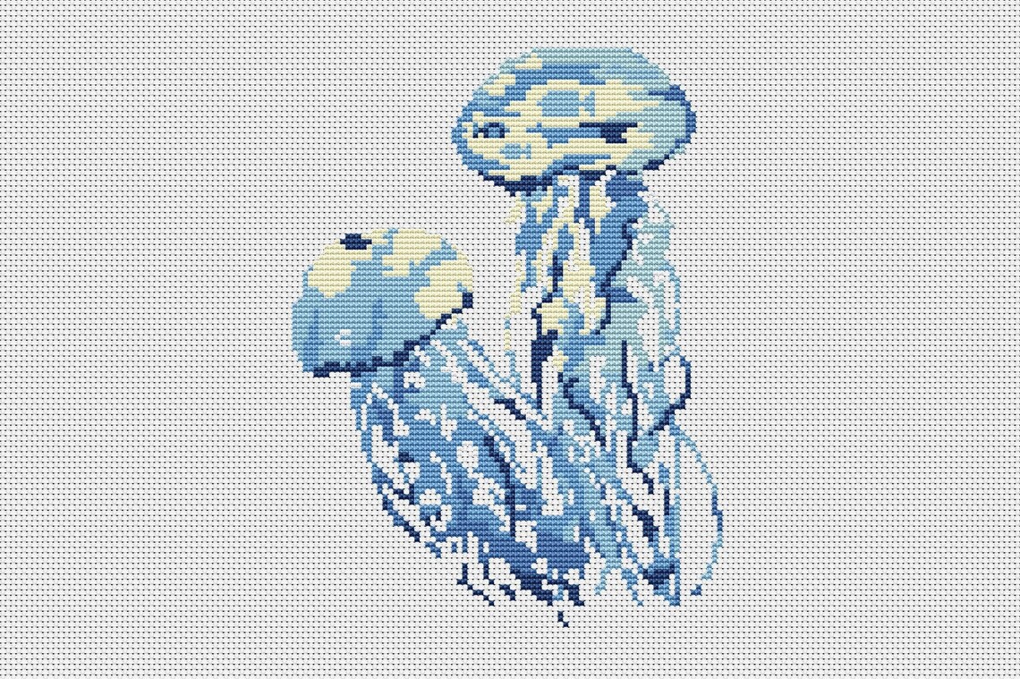 Jellyfish cross stitch pattern PDF Nautical Xstitch Etsy