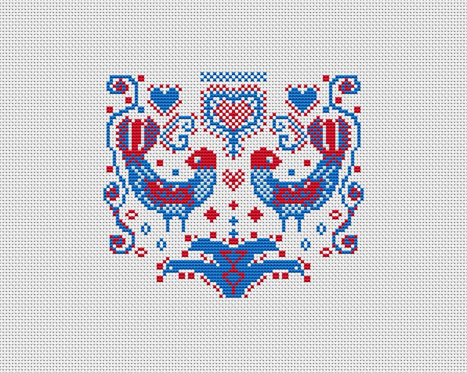 Folk art cross stitch pattern PDF | Etsy