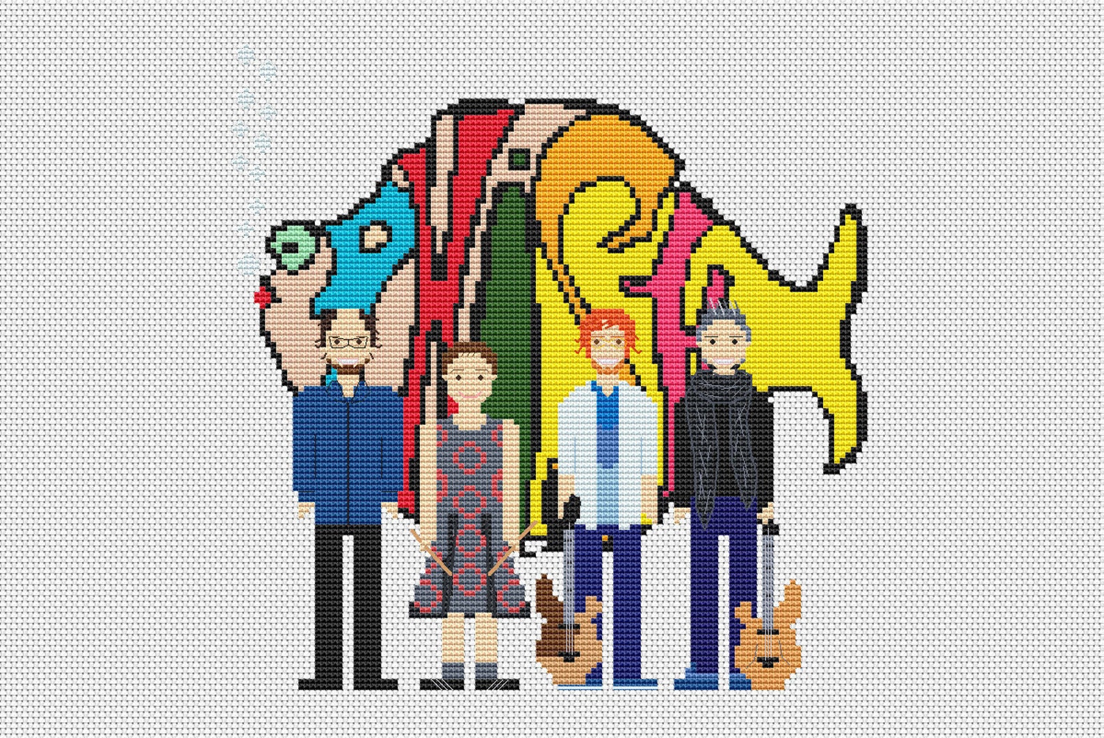 Phish cross stitch patterns Pixel Phish art Etsy