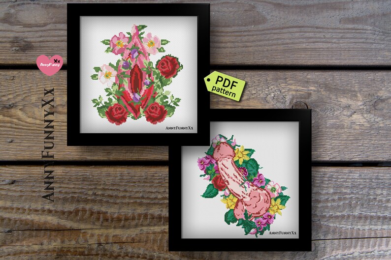 Vulgar cross stitch pattern Sex LGBT Etsy