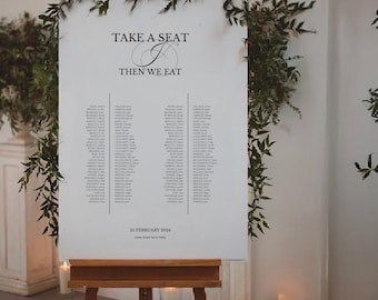 Seating Chart Sign, Entrance Sign, Printed Wedding Sign, Engagement Sign, Personalised I Printed and Delivered