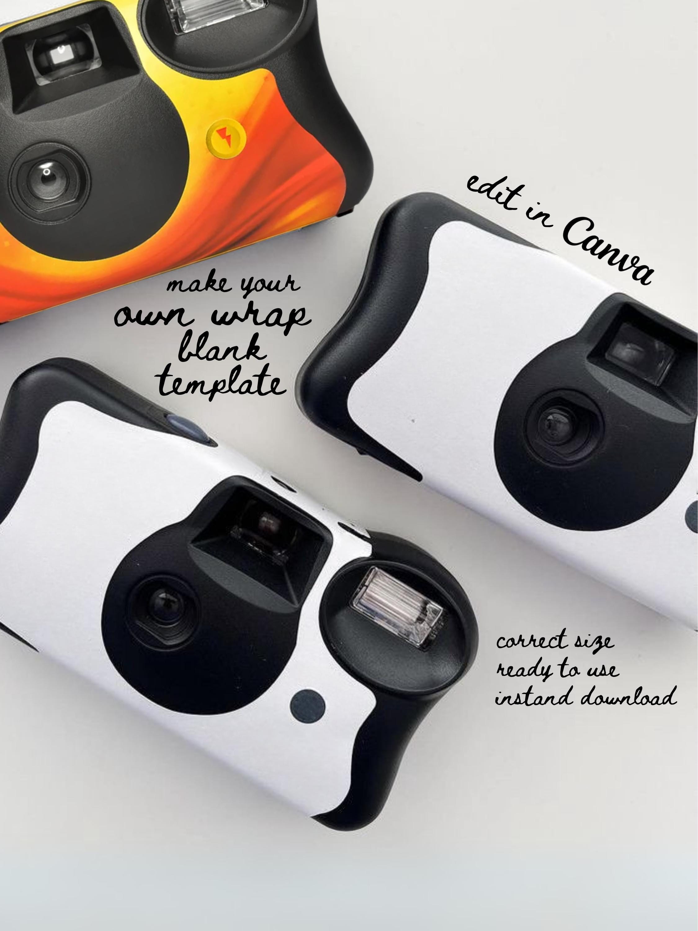 Blank Kodak Disposable Camera Cover Wrap Sticker Template, Design