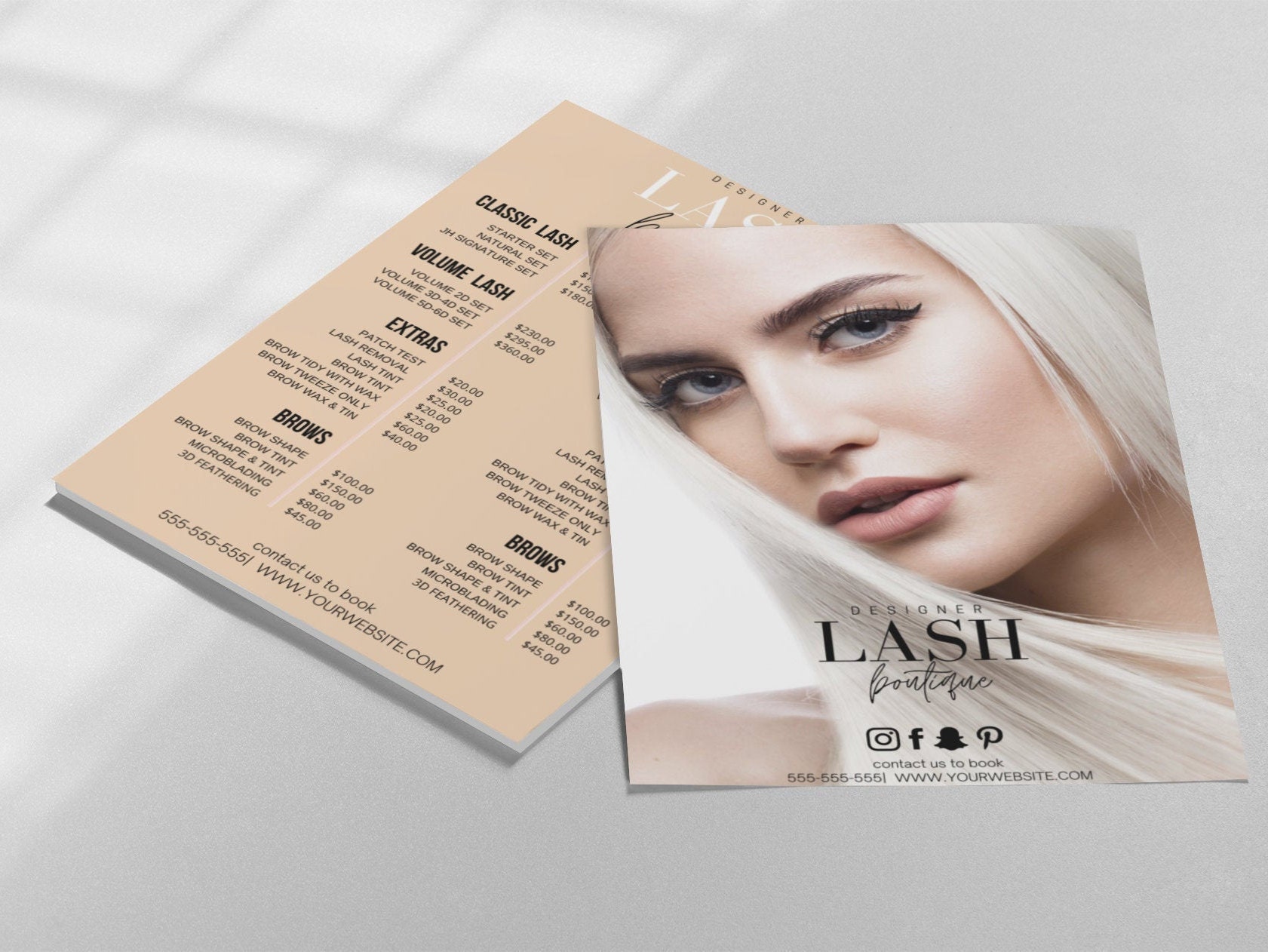 Beauty/lash Price List Template Makeup Price List Hair Price Etsy UK