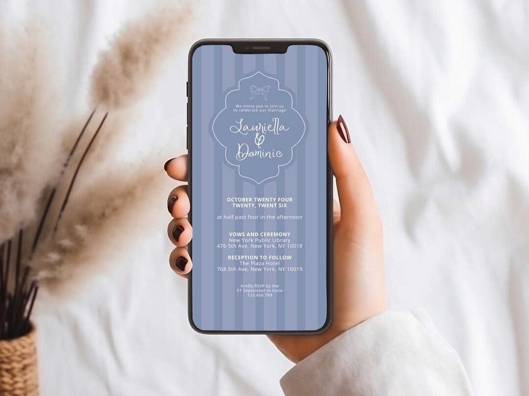 Electronic Wedding Reception Invitation Canva Template, Modern Evite ...