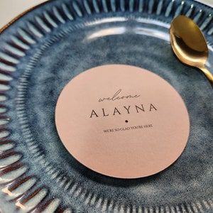 Printed Place Cards, Name Cards Wedding | Place Cards, Round Shaped Place Cards | Bridal Shower Place Cards, Christening, Baptism