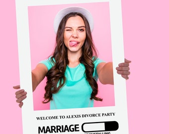 DIVORCE PARTY SELFIE Frame, Social Media Frame, Photobooth Prop-60x90cm Insta Inspired, Printed + Delivered to your doorstep!