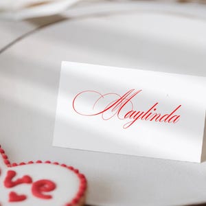 Printed Tent Place Cards Rectangle Minimalist , Wedding or Bridal shower name card, Bridal Shower Place Cards | Modern Rectangle Place card