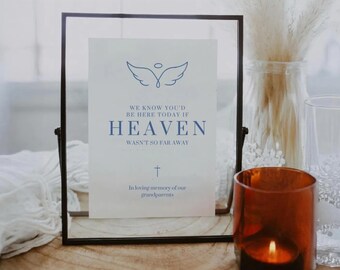 Nous savons que vous seriez ici aujourd'hui si le paradis n'était pas si loin, plaque commémorative, plaque In Loving Memory, modèle sur toile minimaliste moderne
