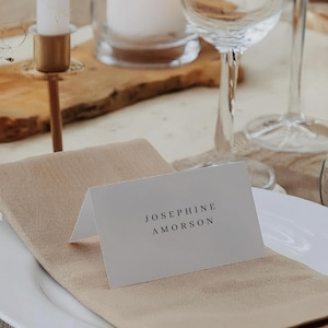 Printed Tent Place Cards Rectangle Minimalist , Wedding or Bridal shower name card, Bridal Shower Place Cards | Modern Rectangle Place card