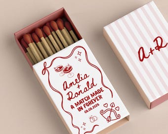 Matchbox Sticker Canva Template,  Whimsical Illustrated Custom Matchbox Label Favors Template, Match Box Sticker Template