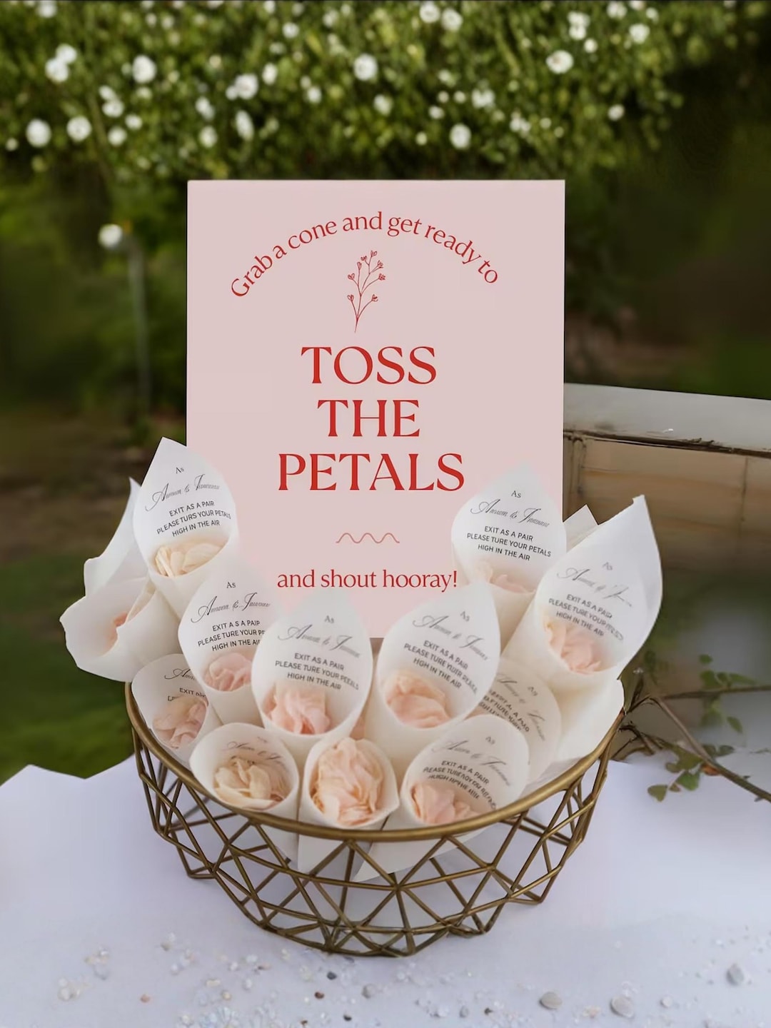 Petal Send Off Minimalist Petal Toss Send off Sign Printable, Newlywed Flower Send off ...