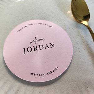 Printed Place Cards, Name Cards Wedding | Place Cards, Round Shaped Place Cards | Bridal Shower Place Cards, Christening, Baptism
