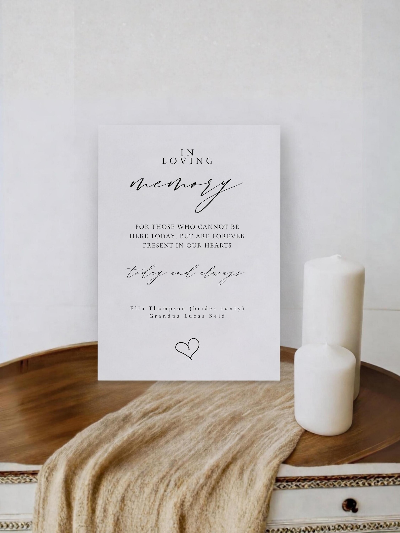 Loving One Sign In Loving Memory Sign – Wedding Memorial Sign, Loved Ones in Heaven ...