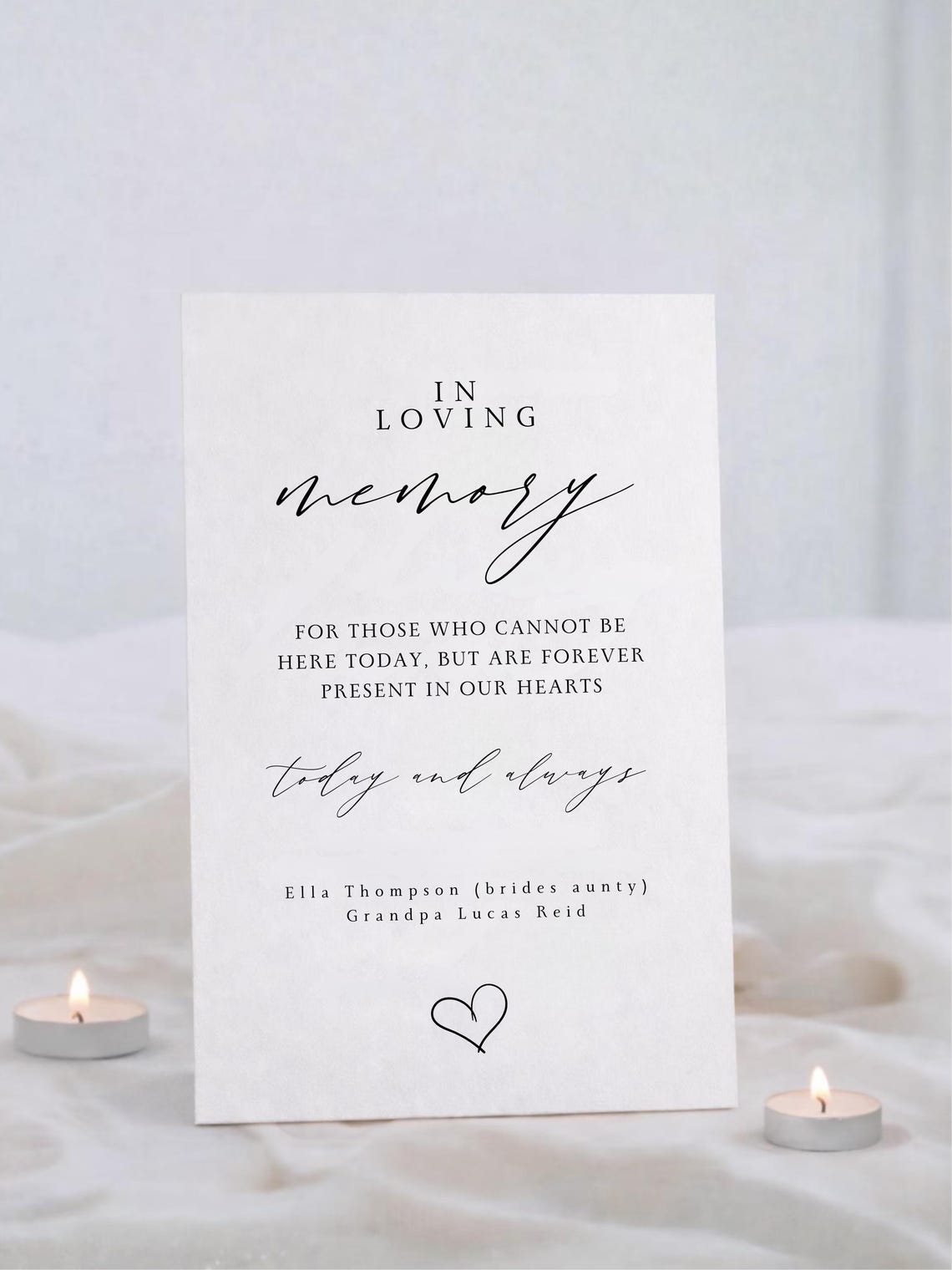 Loving One Sign In Loving Memory Sign – Wedding Memorial Sign, Loved Ones in Heaven ...