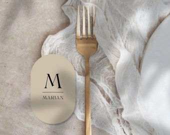 Printed Place Cards, Name Cards Wedding | Place Cards, Oval Pill Shaped | Bridal Shower Place Cards, Christening, Baptism | Slim Place Cards