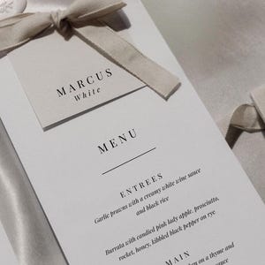 Table Menu + Place Card  Modern Printed Menu, Arch Place Card, Customisable Menu, Personalised Menu, Table Name