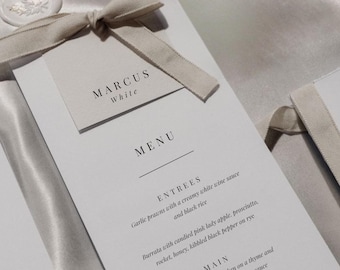 Table Menu + Place Card  Modern Printed Menu, Arch Place Card, Customisable Menu, Personalised Menu, Table Name